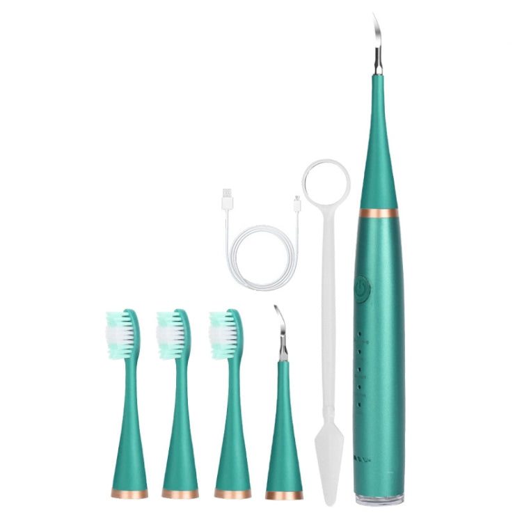 Set per la pulizia dei denti per la rimozione del tartaro elettrico 6 in 1, White Basic, White Exclusive, Black Basic, Black Exclusive, Green Basic, Green Exclusive, 5pcs Toothbrush Head White, 5pcs Toothbrush Head Black, 5pcs Toothbrush Head Green