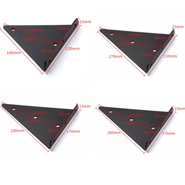 Staffa per mensola a muro con staffa triangolare invisibile portante con viti, 140x130mm Black, 170x130mm Black, 230x170mm Black, 280x170mm Black, 140x130mm White, 170x130mm White, 230x170mm White, 280x170mm White