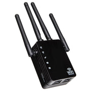 Ripetitore WiFi Range Extender WiFi 5G/2.4G 1200Mbps con 2 porte Ethernet, US Plug Black, EU Plug White, EU Plug Black, US Plug White
