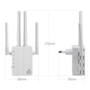 Ripetitore WiFi Range Extender WiFi 5G/2.4G 1200Mbps con 2 porte Ethernet, US Plug Black, EU Plug White, EU Plug Black, US Plug White