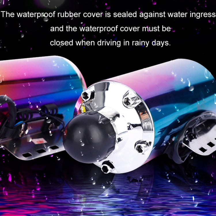 Simulatore di tubo di scarico audio con rivestimento colorato per subwoofer per moto, 12V