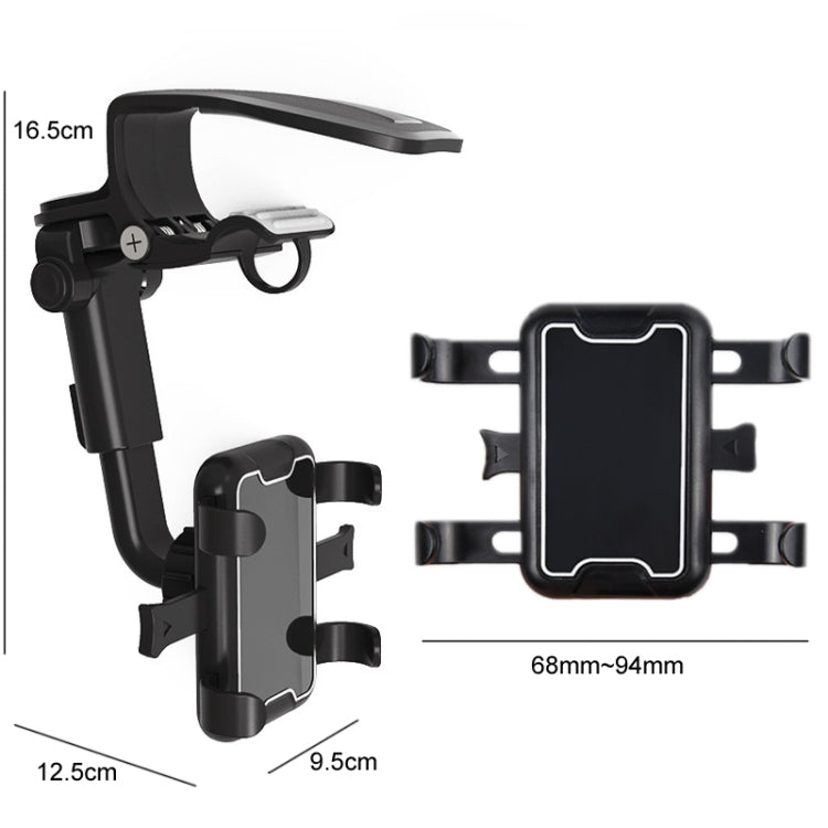 Supporto per cellulare multifunzione per cruscotto con morsetto per visiera parasole per auto