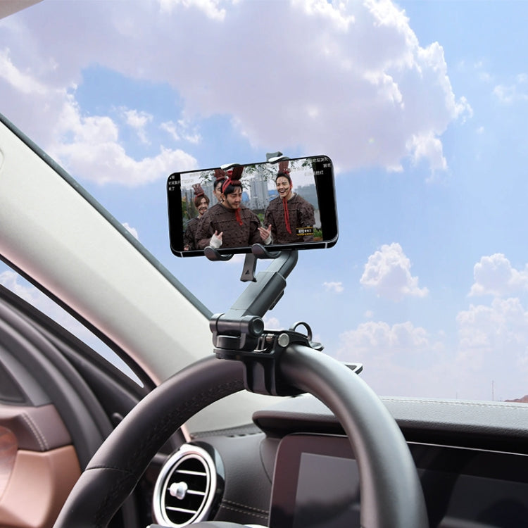 Supporto per cellulare multifunzione per cruscotto con morsetto per visiera parasole per auto