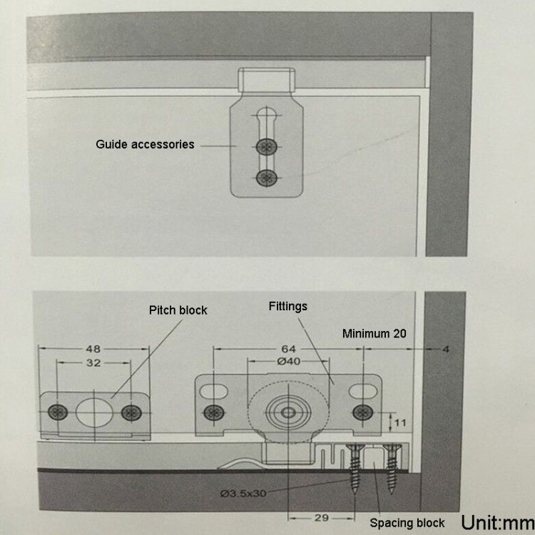 Raccordi per pulegge per porte scorrevoli per armadi Accessori per porte scorrevoli silenziose con 8 viti, Pulley