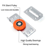 Raccordi per pulegge per porte scorrevoli per armadi Accessori per porte scorrevoli silenziose con 8 viti, Pulley