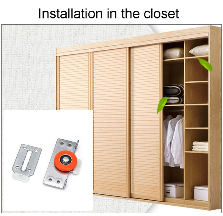 Raccordi per pulegge per porte scorrevoli per armadi Accessori per porte scorrevoli silenziose con 8 viti, Pulley