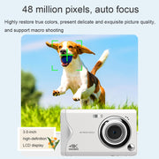 Fotocamera digitale HD con messa a fuoco automatica con schermo IPS 4K HD da 3,0 pollici, Black, White