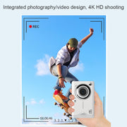 Fotocamera digitale HD con messa a fuoco automatica con schermo IPS 4K HD da 3,0 pollici, Black, White