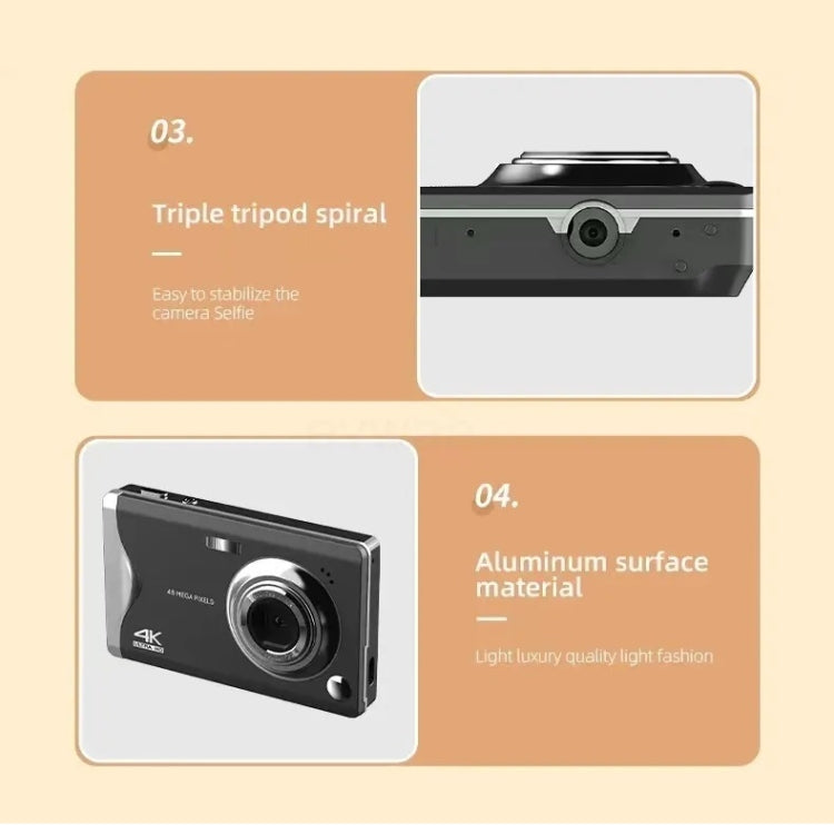 Fotocamera digitale HD 4K con messa a fuoco automatica e schermo