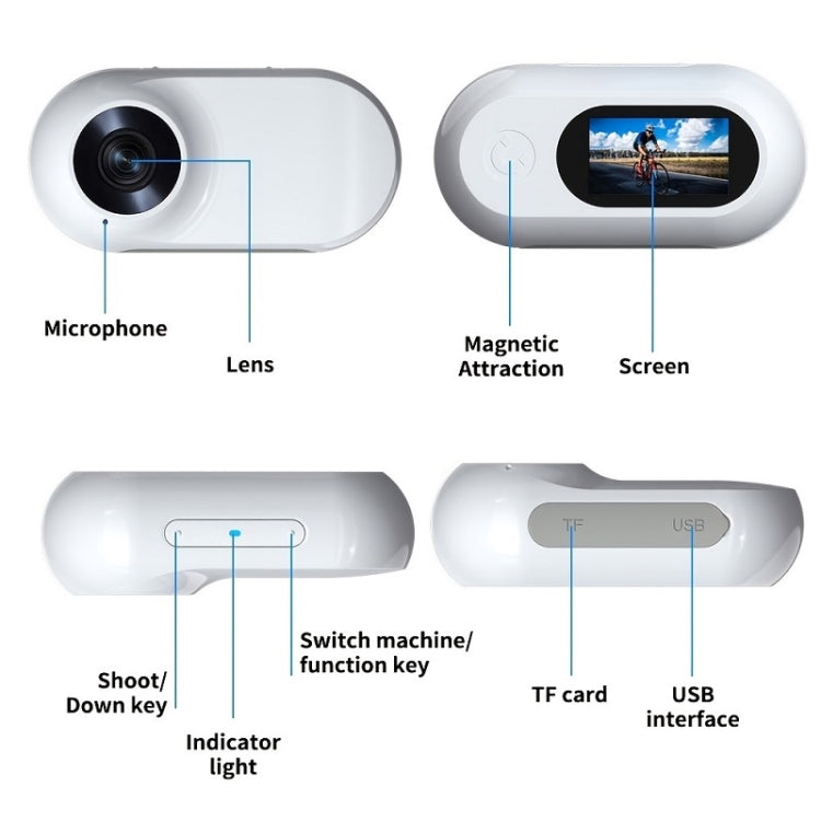 Fotocamera HD portatile con collare in silicone per animali