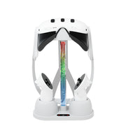 Staffa di stoccaggio base di ricarica per occhiali Oculus/Meta Quest 3 VR con luce RGB fredda, Charging Base