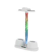 Staffa di stoccaggio base di ricarica per occhiali Oculus/Meta Quest 3 VR con luce RGB fredda, Charging Base