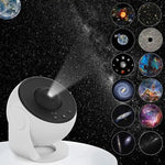 Galaxy Night Light Star Proiettore Lampada da tavolo a LED Decorazione per la camera dei bambini con disco in pellicola da 12 pezzi