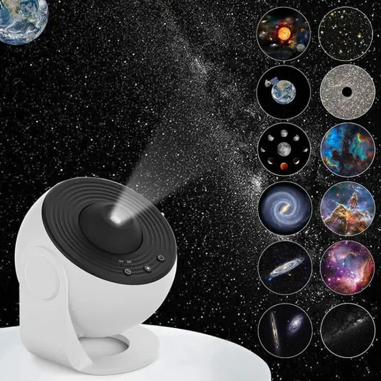 Galaxy Night Light Star Proiettore Lampada da tavolo a LED Decorazione per la camera dei bambini con disco in pellicola da 12 pezzi