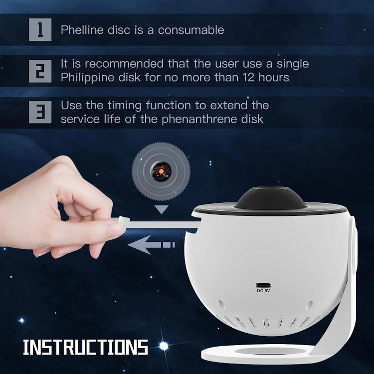 Galaxy Night Light Star Proiettore Lampada da tavolo a LED Decorazione per la camera dei bambini con disco in pellicola da 12 pezzi