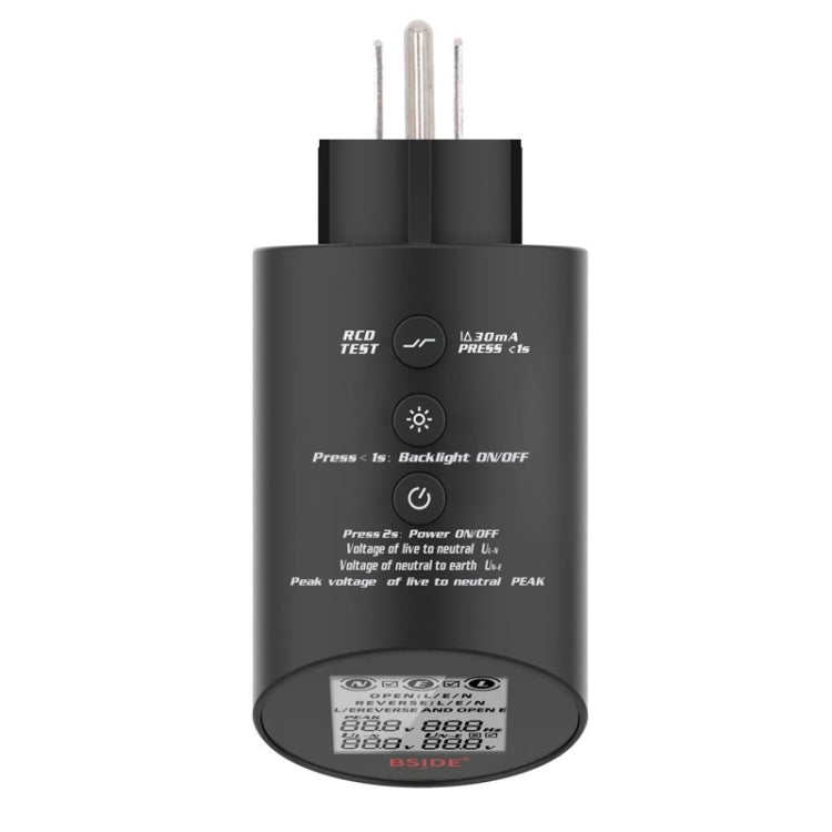 BSIDE ASTS Analizzatore di circuiti Plug Power Tester, US Plug, EU Plug, UK Plug