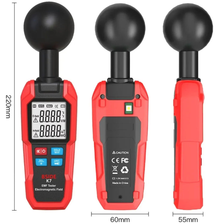 Tester di onde elettromagnetiche per rilevatore di radiazioni elettromagnetiche portatile BSIDE K7, K7