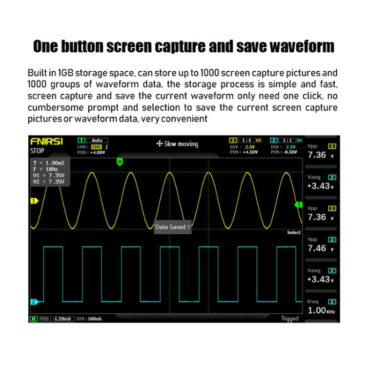 Oscilloscopio digitale doppio canale 100MHz FNIRSI 1014D