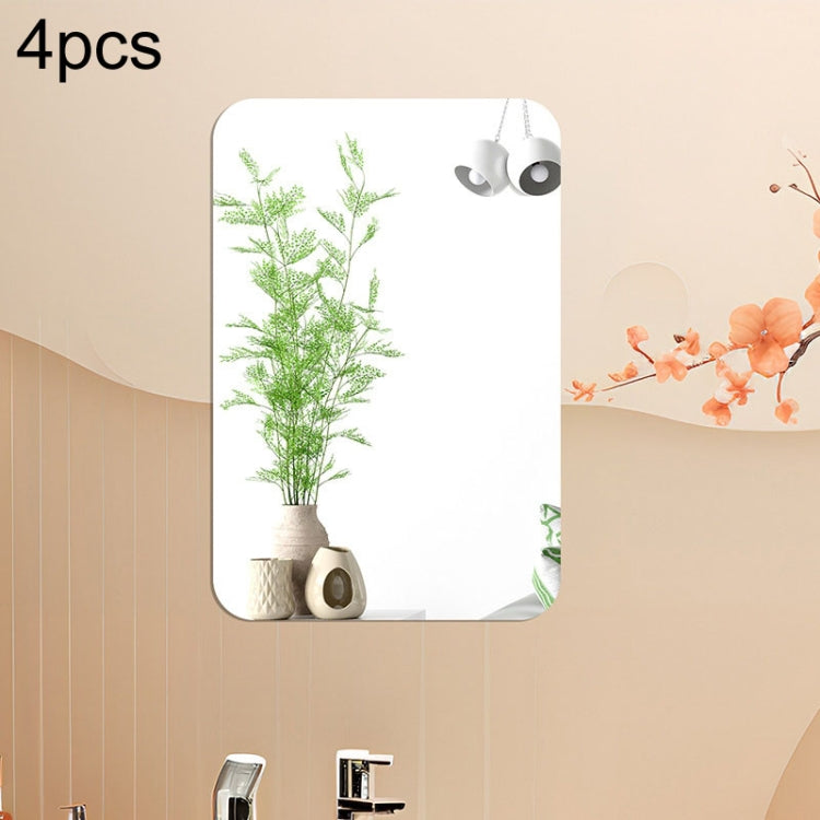 Modelli ad angolo tondo Specchio acrilico rettangolare Adesivi murali stereo Decorazione domestica Specchio morbido, 4pcs 15cm x 10cm, 4pcs 20cm x 13cm, 4pcs 30cm x 20cm, 4pcs 42cm x 27cm