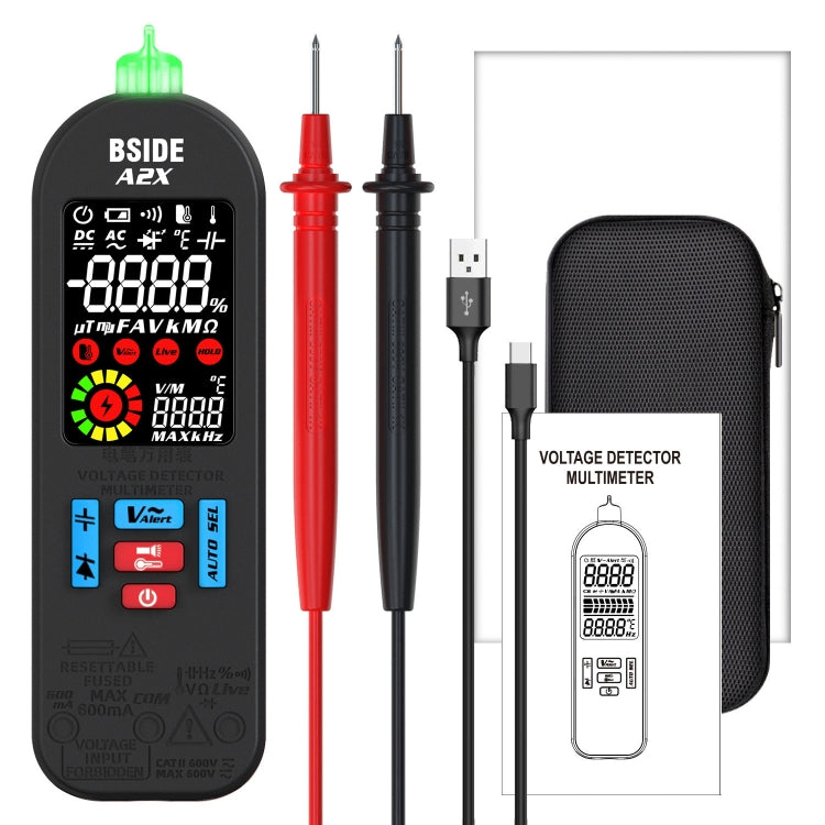Multimetro digitale portatile BSIDE A2X con ricarica USB-C