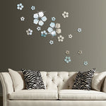 18 pz/set acrilico fiore di ciliegio specchio adesivo da parete soggiorno camera da letto sfondo decorazione della parete, Cherry Blossom