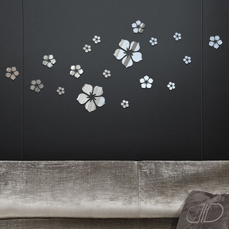 18 pz/set acrilico fiore di ciliegio specchio adesivo da parete soggiorno camera da letto sfondo decorazione della parete, Cherry Blossom