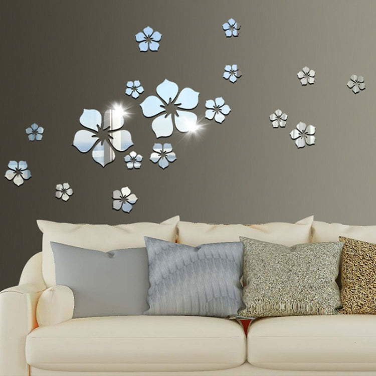 18 pz/set acrilico fiore di ciliegio specchio adesivo da parete soggiorno camera da letto sfondo decorazione della parete, Cherry Blossom