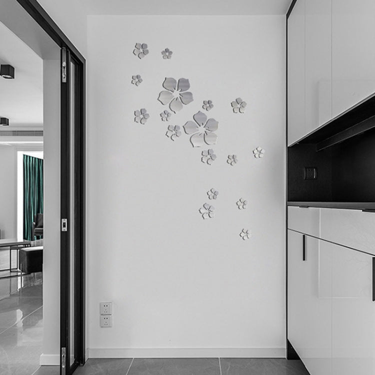 18 pz/set acrilico fiore di ciliegio specchio adesivo da parete soggiorno camera da letto sfondo decorazione della parete, Cherry Blossom