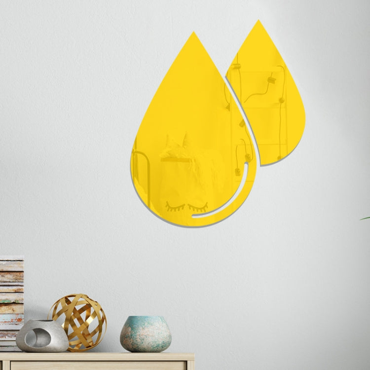 2 pezzi/set adesivi murali stereo a specchio con gocce d'acqua in acrilico, adesivi decorativi per soggiorno, camera da letto, specchio morbido, Water Drops