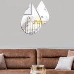 2 pezzi/set adesivi murali stereo a specchio con gocce d'acqua in acrilico, adesivi decorativi per soggiorno, camera da letto, specchio morbido, Water Drops