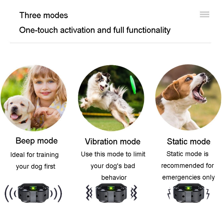 Collare vibrante antidisturbo intelligente per addestramento cani Stop Barker con telecomando da 800 m, With 1 Collar, With 2 Collars, With 3 Collars