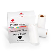 Per Phomemo M02 / M02S / M02Pro 3 rotoli / confezione Etichette termiche con colla anti-secco da 53 mm, White Glitter Full Transparent Bottom