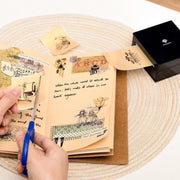 3 rotoli/pacco Phomemo per M02 / M02S / M02Pro Carta da stampa termica per etichette da 50 mm per stampante adesiva con lettera nera su sfondo in polvere d'oro, Gold Powder Bottom