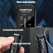 Mini radio portatile FM/AM con clip posteriore