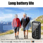 Mini radio portatile FM/AM con clip metallica posteriore