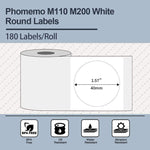 Etichette termiche rotonde 40x40mm per Phomemo M110/M200