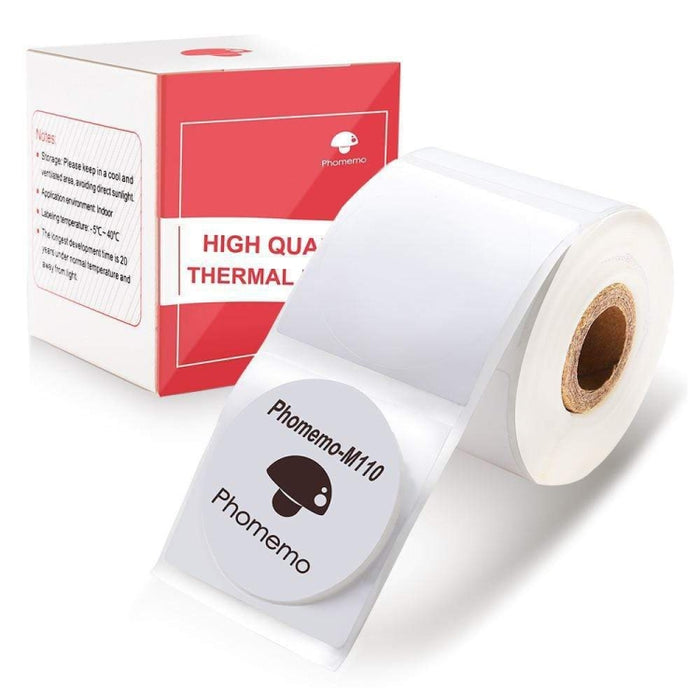 200 pz/rotolo Phomemo Per Stampante M110/M200 Etichette Termiche Autoadesive Rotonde 30x30mm, 200pcs /Roll 30x30mm Round