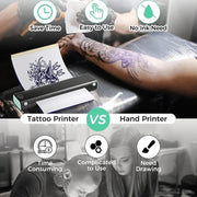 Per Phomemo M08F 100 fogli/pacco A4 Carta per trasferimento tatuaggi compatibile con MR.IN Brother Pocket Jet / MT800, A4 Tattoo Transfer Paper