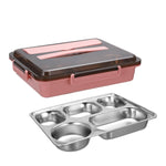 Bento Box per dormitorio studentesco isolato a tenuta stagna con scatola per il pranzo in acciaio inossidabile 304, 4 Grid Pink, 4 Grid Black, 4 Grid Blue, 5 Grid Pink, 5 Grid Black, 5 Grid Blue
