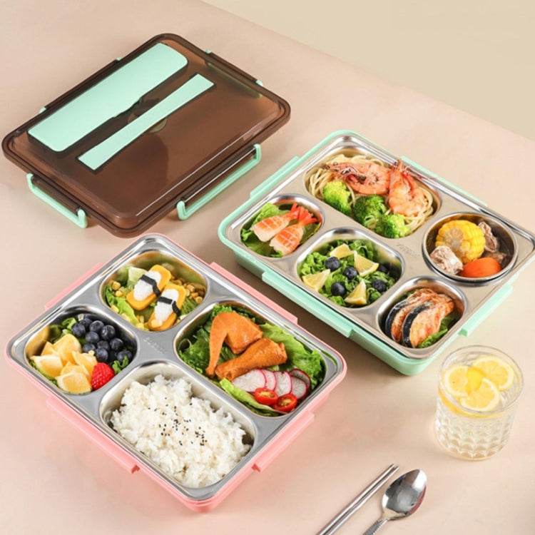 Bento Box per dormitorio studentesco isolato a tenuta stagna con scatola per il pranzo in acciaio inossidabile 304, 4 Grid Pink, 4 Grid Black, 4 Grid Blue, 5 Grid Pink, 5 Grid Black, 5 Grid Blue