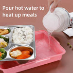 Bento Box per dormitorio studentesco isolato a tenuta stagna con scatola per il pranzo in acciaio inossidabile 304, 4 Grid Pink, 4 Grid Black, 4 Grid Blue, 5 Grid Pink, 5 Grid Black, 5 Grid Blue