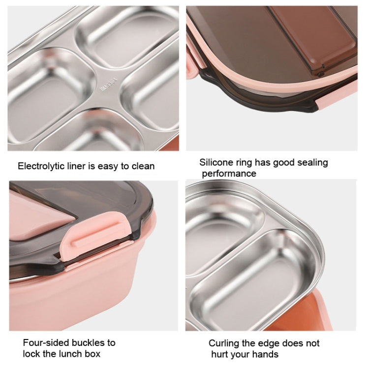 Bento Box per dormitorio studentesco isolato a tenuta stagna con scatola per il pranzo in acciaio inossidabile 304, 4 Grid Pink, 4 Grid Black, 4 Grid Blue, 5 Grid Pink, 5 Grid Black, 5 Grid Blue