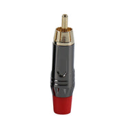 Spina audio/video maschio RCA saldata in rame puro assemblata con connettore AV Lotus, Red