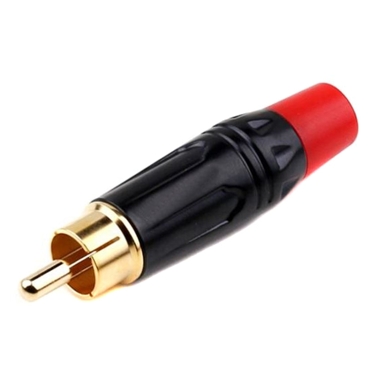 Spina audio/video maschio RCA saldata in rame puro assemblata con connettore AV Lotus, Red