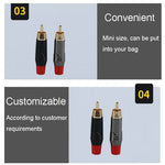 Spina audio/video maschio RCA saldata in rame puro assemblata con connettore AV Lotus, Red
