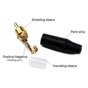 Spina audio/video maschio RCA saldata in rame puro assemblata con connettore AV Lotus, Black