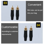 Spina audio/video maschio RCA saldata in rame puro assemblata con connettore AV Lotus, Black