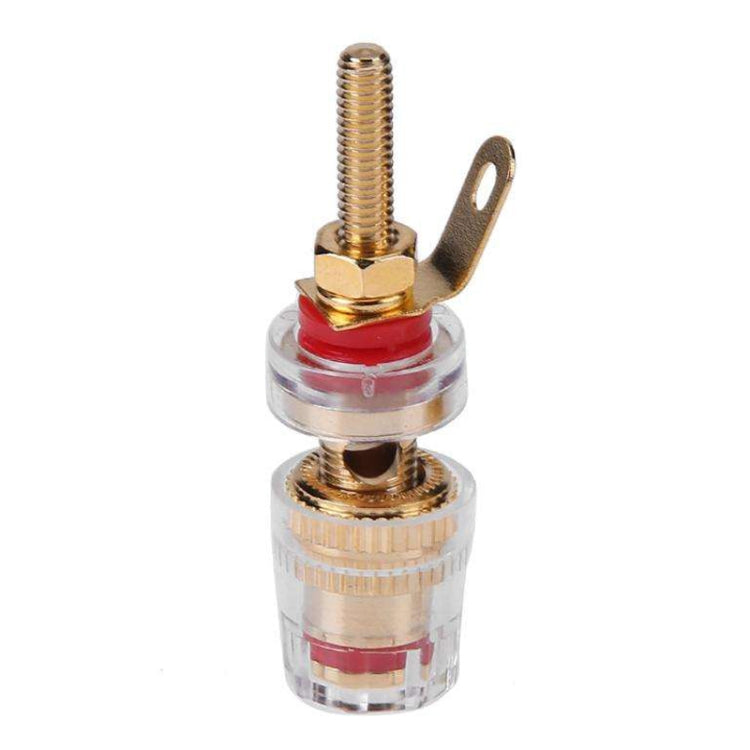 Morsettiera trasparente di media estensione Morsetto a banana da 4 mm per amplificatore audio, Medium Red