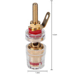 Morsettiera trasparente di media estensione Morsetto a banana da 4 mm per amplificatore audio, Medium Red