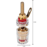 Morsettiera trasparente di media estensione Morsetto a banana da 4 mm per amplificatore audio, Medium Red
